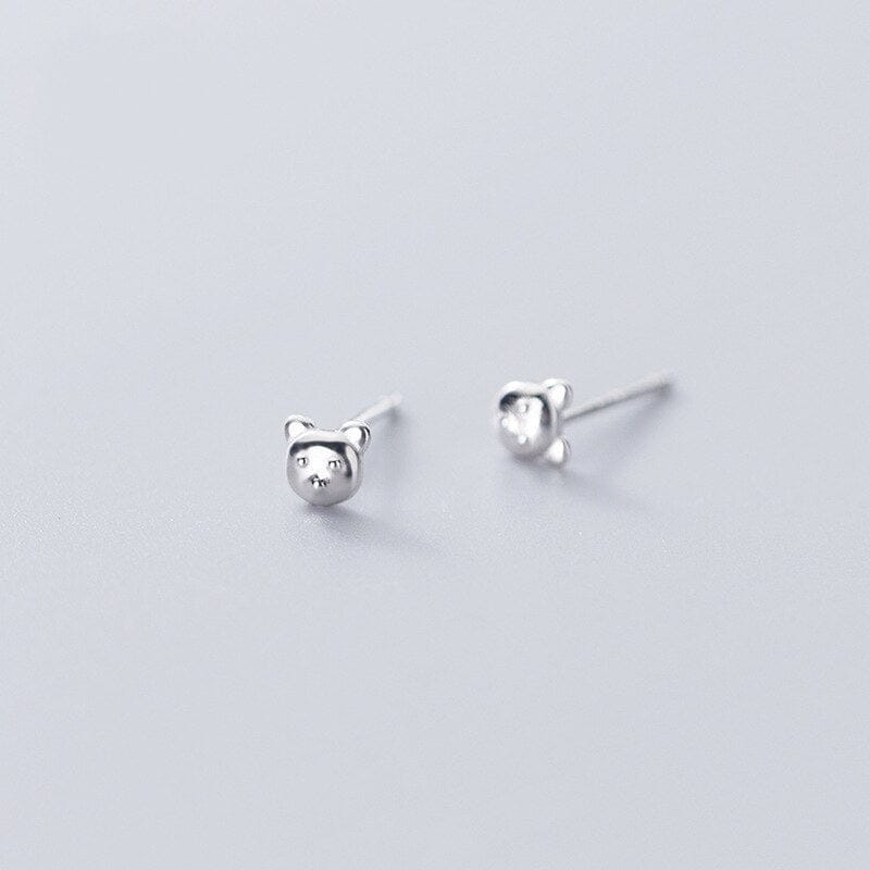 Gold Bear Earrings Head