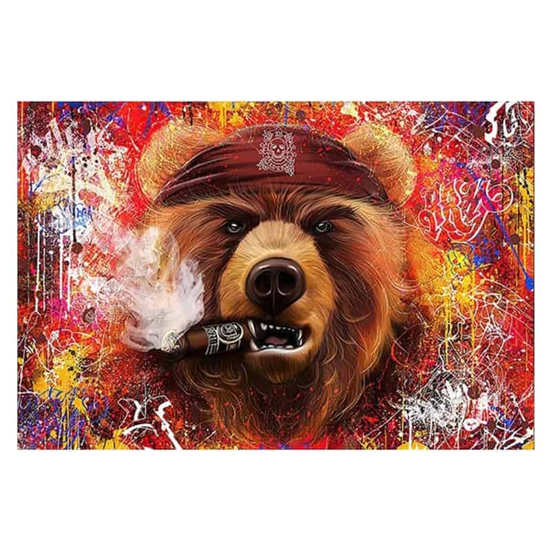 Canvas Bear Design Color'S