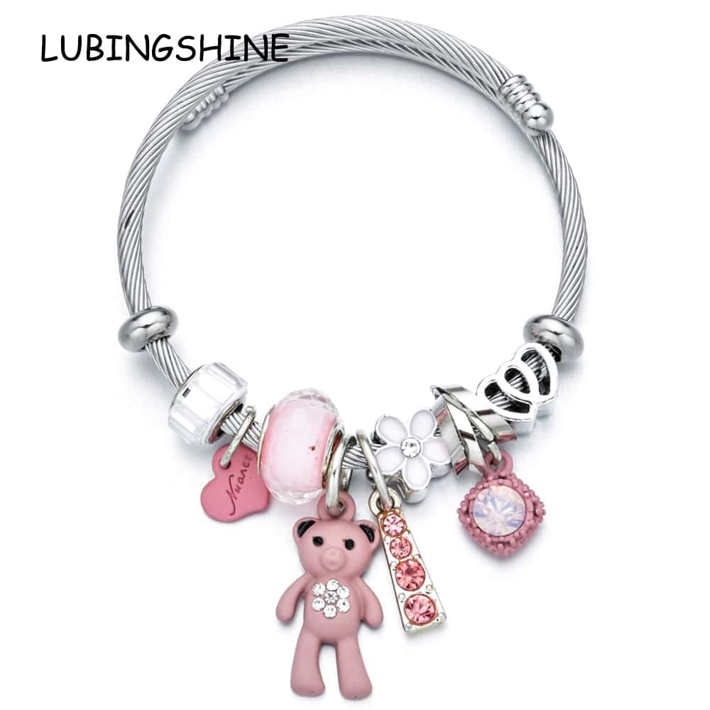 Teddy Bear Bracelet Good Luck Charm