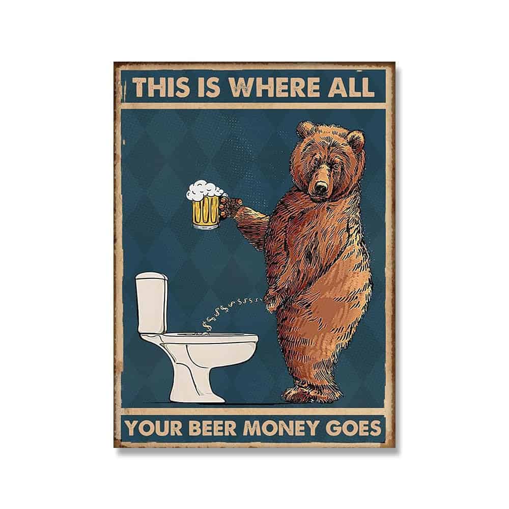 Bear Canvas Vintage Bar