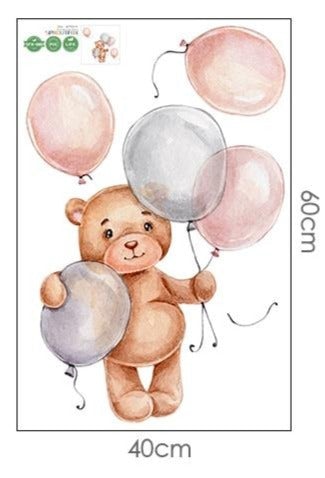 Sticker Teddy Bear Balloon