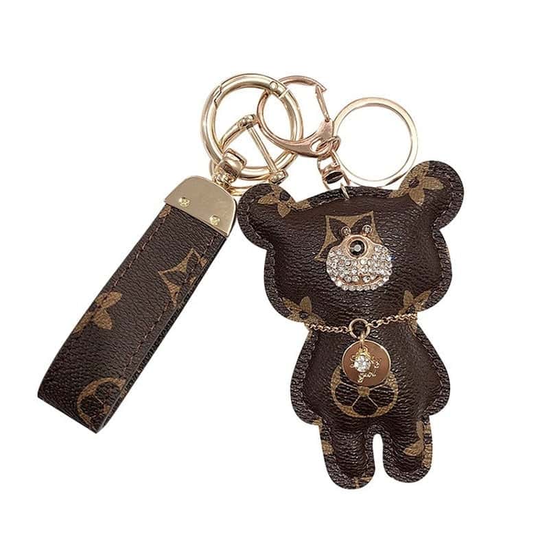 Bear Keychain Leather