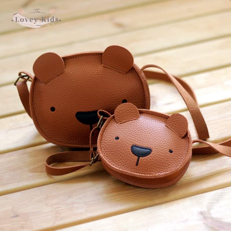 Childrens Coin Purse Teddy Bear Leather