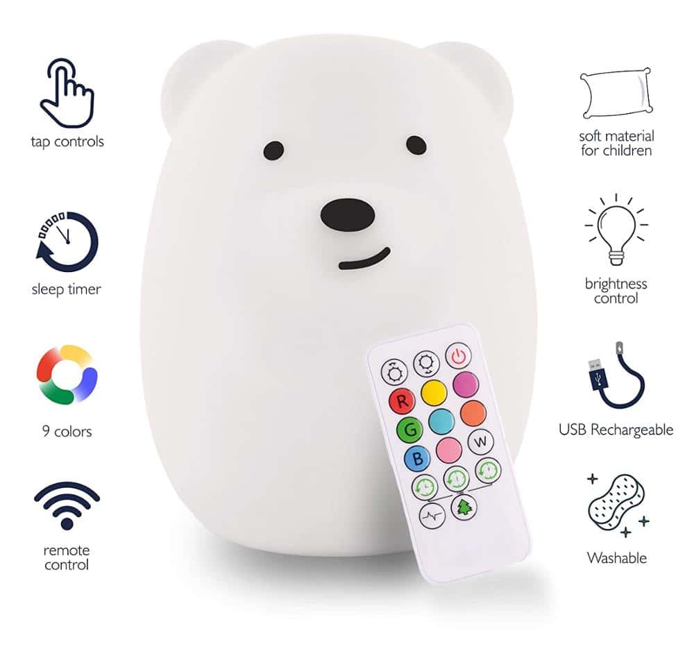 Teddy Bear Night Light With Remote Control