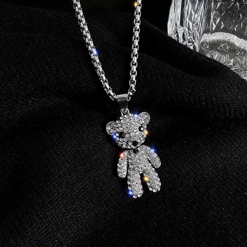 Teddy Bear Pendant Rhinestones