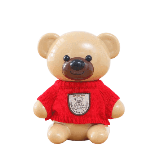Bear Piggy Bank Child With Sweater